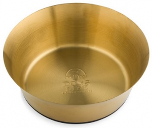 DOG'S LIFE STAINLESS STEEL BOWL GOLD LARGE