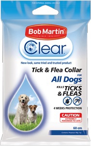 BOB MARTIN CLEAR TICK & FLEA COLLAR ADULT 60CM 1PK
