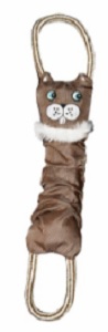DARO SQUEAKY STRETCHY CAT BROWN 40CM