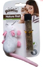 PAWISE FLUFFY MOUSE WITH CATNIP REFILL