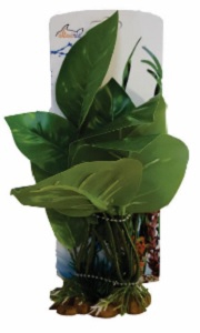 AKWA GREEN FLAT-LEAF PLASTIC PLANT 23CM