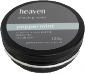 HEAVEN SHAVING SOAP TIN PEPPERMINT &GREEN TEA 120G